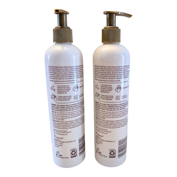 Hawaiian Tropic Sunless Tan Tanning Lotion Gradual 12.6 fl oz 2 Bottles - Picture 2 of 6